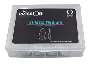 TIP PRESS ON STILETTO MEDIUM C/240 SURT.