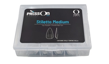 TIP PRESS ON STILETTO MEDIUM C/240 SURT.